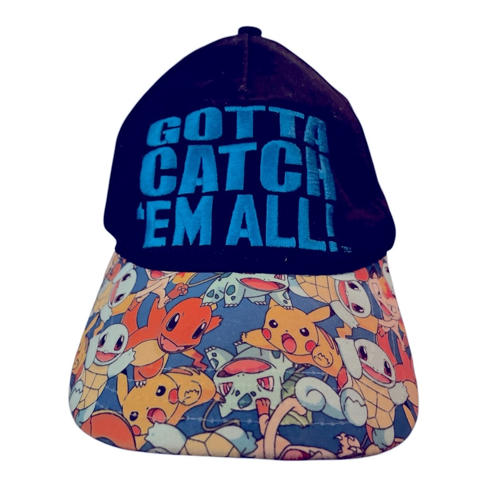 Pokemon Snapback Hat Cap Gotta Catch Em All Pikachu Blue Baseball Hat 2017